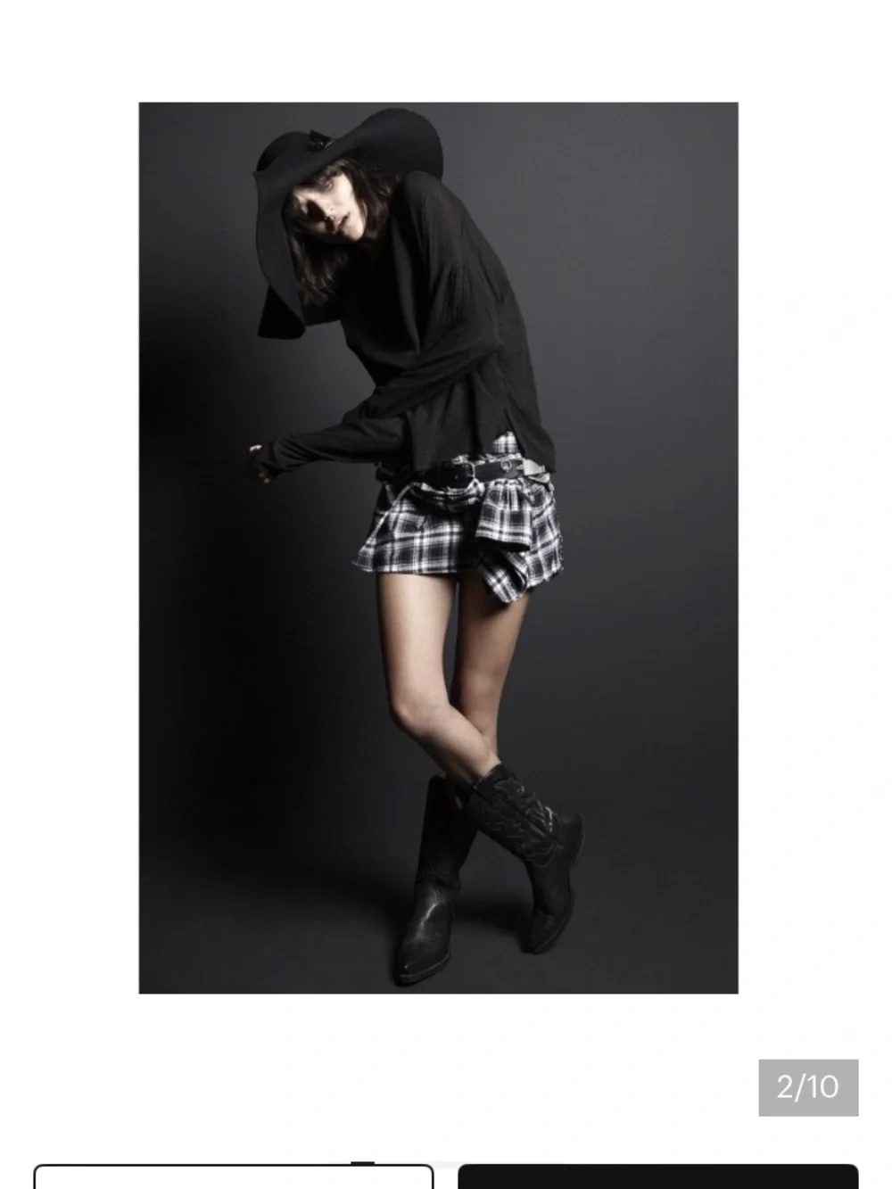 Faith Connexion Navy White Yellow and Green Plaid Mini Skirt